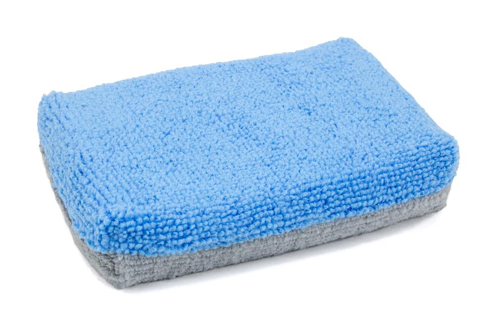 Thin [Saver Applicator Terry] Microfiber Coating Applicator Sponge with Plastic Barrier