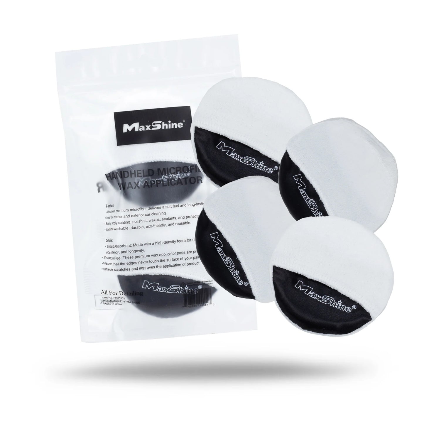 FINGER HOLD MICROFIBER WAX APPLICATOR PAD - 4 PACK